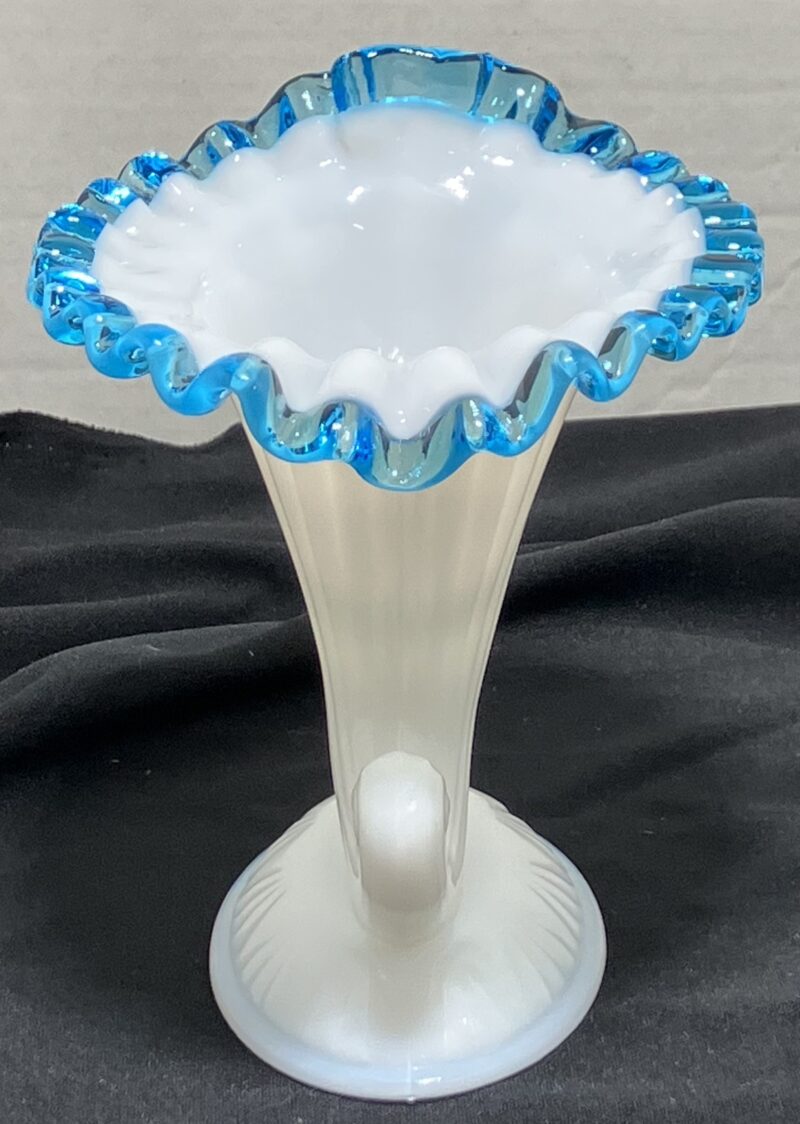 Vintage Fenton with Aqua Crest Milk Glass - Image 7