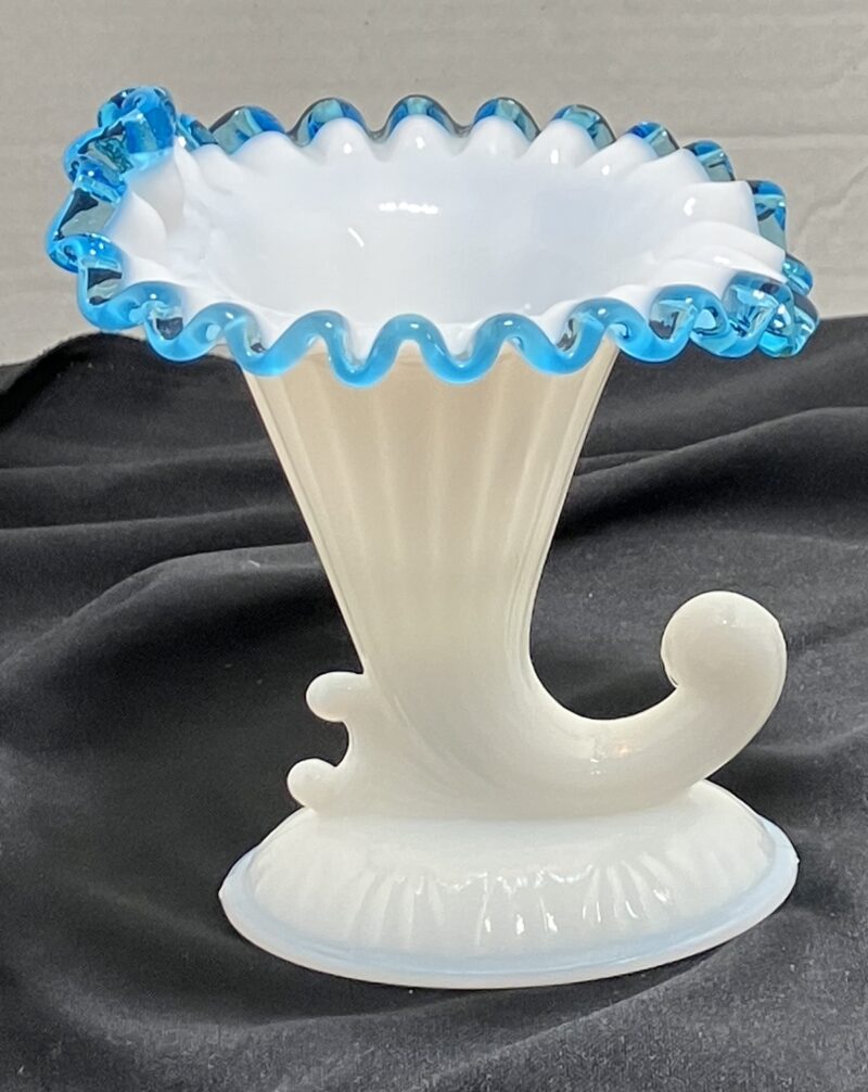 Vintage Fenton with Aqua Crest Milk Glass - Image 3