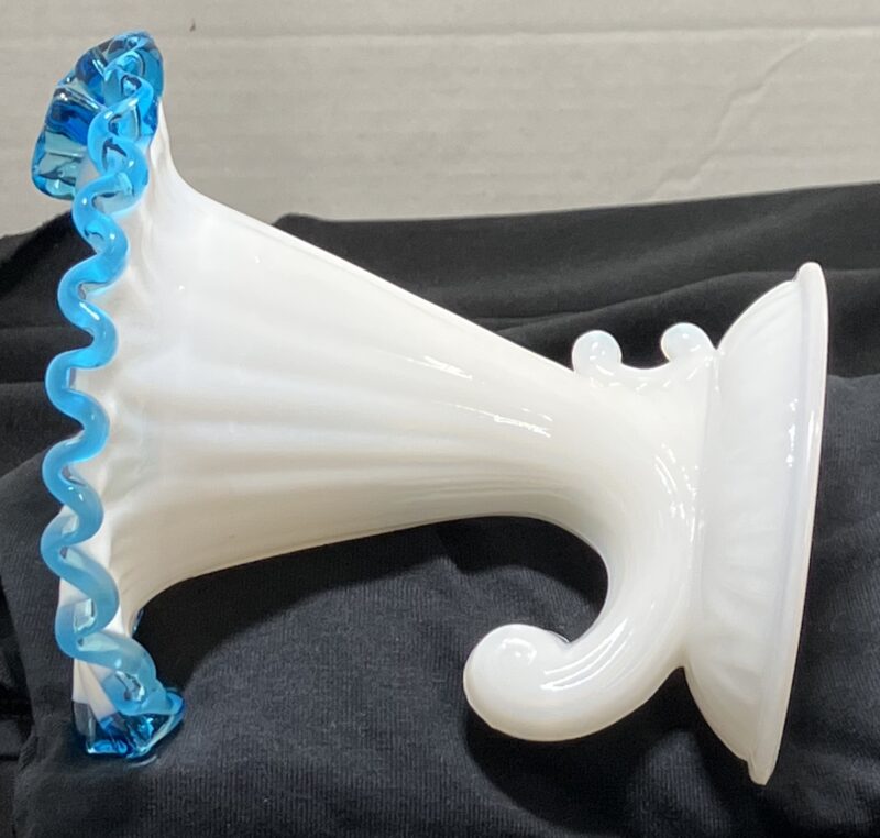 Vintage Fenton with Aqua Crest Milk Glass - Image 2